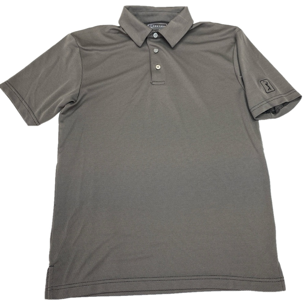 PGA Tour Polo Shirt Mens Small Charcoal Gray Performance Golf